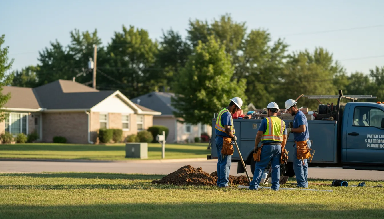 Residential water line and bathroom plumbing service in Lapaz, IN